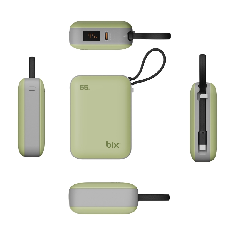 Bix PB120 20000mAh 65W Type-C PD Kompakt Tasarımlı Dijital Göstergeli Powerbank Taşınabilir Hızlı Şarj Cihazı Yeşil - 9