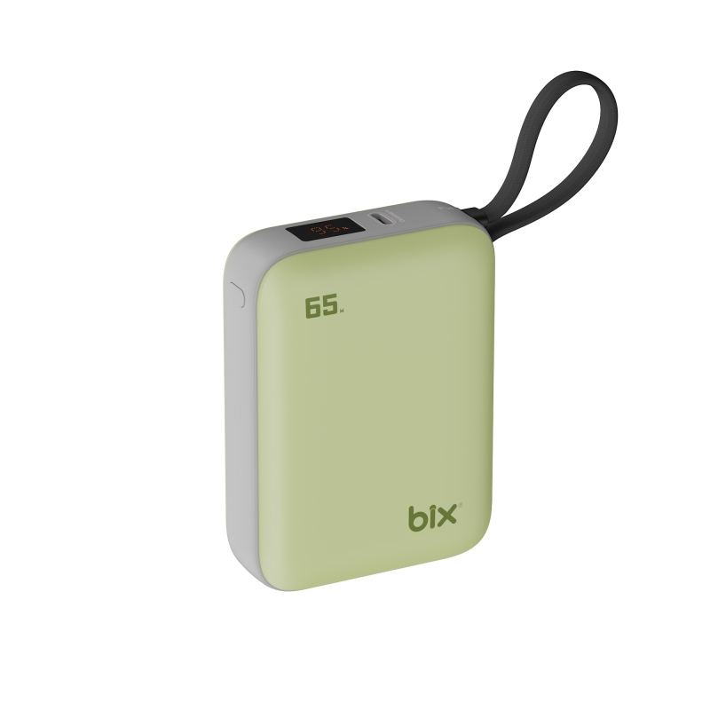Bix PB120 20000mAh 65W Type-C PD Kompakt Tasarımlı Dijital Göstergeli Powerbank Taşınabilir Hızlı Şarj Cihazı Yeşil - 1