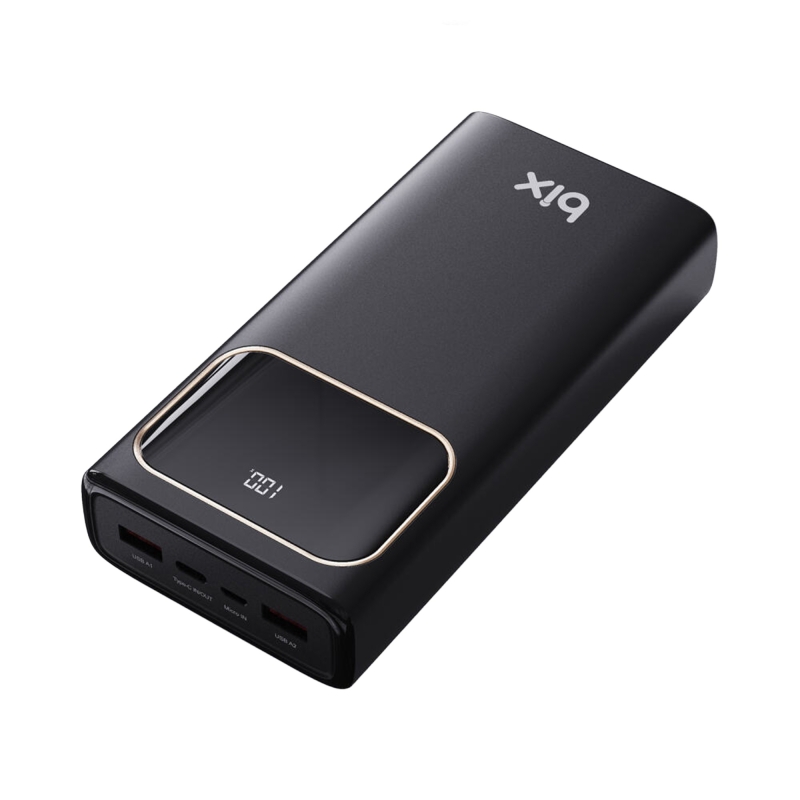 Bix PB303 30000mAh 60W 2*USB-A ve Type-C PD Çıkışlı Hızlı Şarj Cihazı LED Göstergeli Powerbank - 5