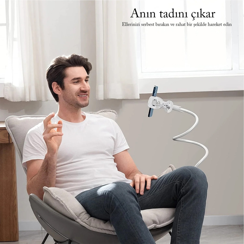 Bix Saiji IVY Akrobat Esnek Telefon Tutucu 85 CM Beyaz - 2