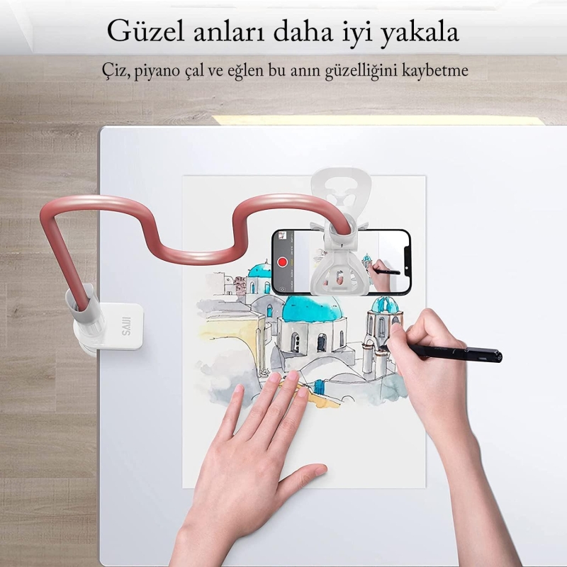 Bix Saiji IVY Akrobat Esnek Telefon Tutucu 85 CM Pembe - 6