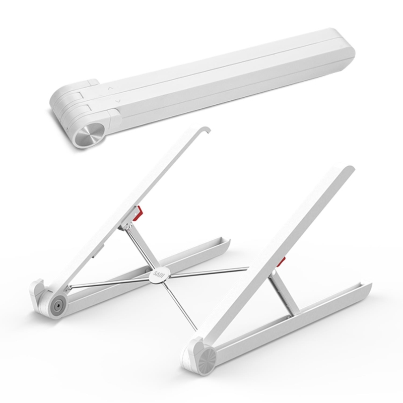 Bix Saiji X1 Alüminyum Katlanabilir Laptop Standı Taşınabilir Tasarım Beyaz - 4