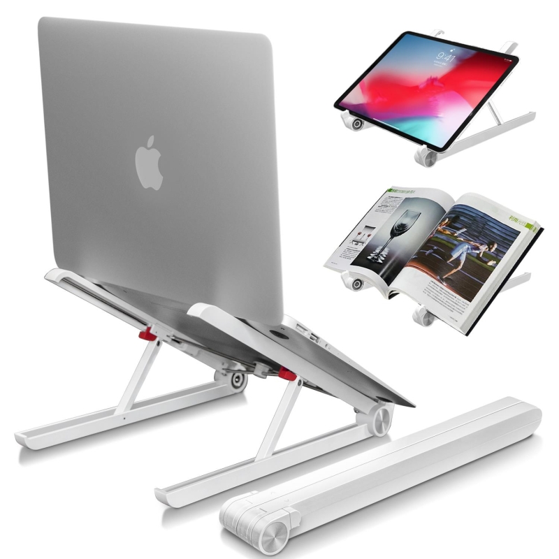 Bix Saiji X1 Alüminyum Katlanabilir Laptop Standı Taşınabilir Tasarım Beyaz - 2
