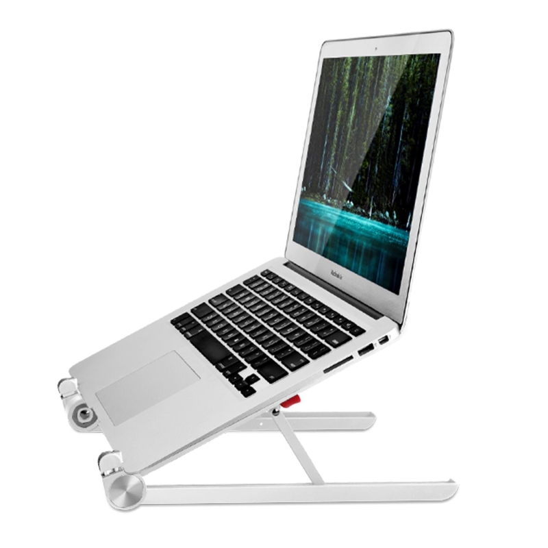 Bix Saiji X1 Alüminyum Katlanabilir Laptop Standı Taşınabilir Tasarım Beyaz - 5