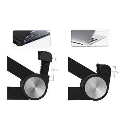 Bix Saiji X1 Alüminyum Katlanabilir Laptop Standı Taşınabilir Tasarım Siyah - 6