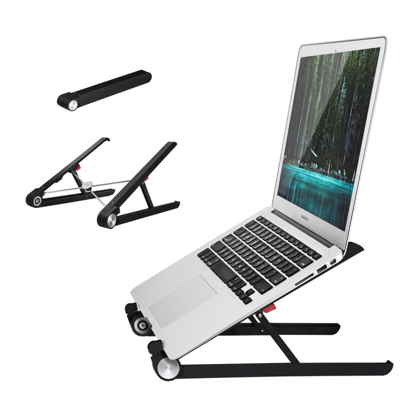 Bix Saiji X1 Alüminyum Katlanabilir Laptop Standı Taşınabilir Tasarım Siyah - 2
