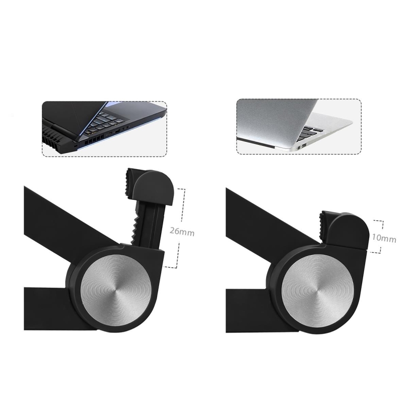Bix Saiji X1 Alüminyum Katlanabilir Laptop Standı Taşınabilir Tasarım Siyah - 6