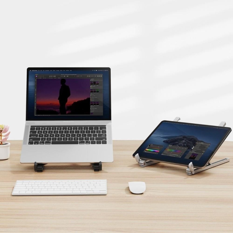 Bix Saiji X2 Taşıma Çantalı Alüminyum Laptop Standı Katlanabilir ve Taşınabilir Silver - 6