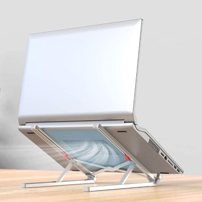 Bix Saiji X2 Taşıma Çantalı Alüminyum Laptop Standı Katlanabilir ve Taşınabilir Silver - 4