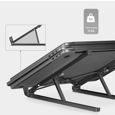 Bix Saiji X2 Taşıma Çantalı Alüminyum Laptop Standı Katlanabilir ve Taşınabilir Siyah - 3