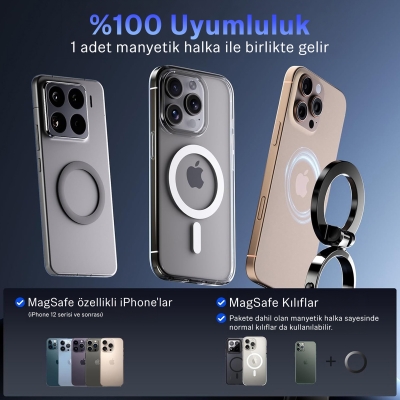 Bix TCH02 Güçlü Vakum Özellikli 360° Ayarlanabilir Cam, Torpido ve Ön Panel İçin Manyetik Araç Telefon Tutucu - 3