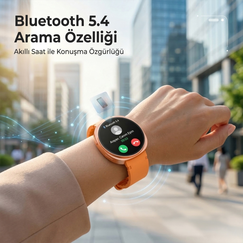 Bix TSW3 42mm Ultra İnce 1.32” AMOLED Ekranlı Akıllı Saat – Bluetooth Aramalı, Metal Çerçeveli, Nabız & SpO₂ Ölçer, iOS ve Android Uyumlu Lacivert - 5