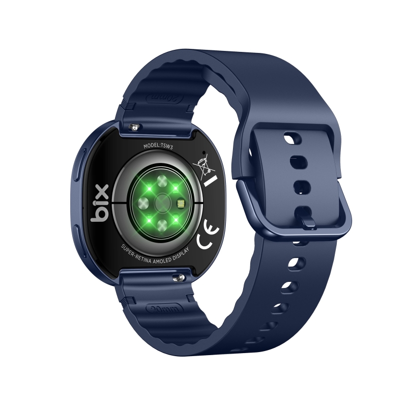 Bix TSW3 42mm Ultra İnce 1.32” AMOLED Ekranlı Akıllı Saat – Bluetooth Aramalı, Metal Çerçeveli, Nabız & SpO₂ Ölçer, iOS ve Android Uyumlu Lacivert - 7