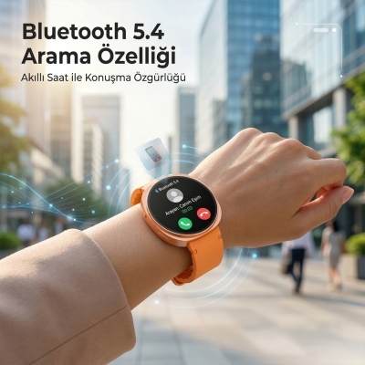 Bix TSW3 42mm Ultra İnce 1.32” AMOLED Ekranlı Akıllı Saat – Bluetooth Aramalı, Metal Çerçeveli, Nabız & SpO₂ Ölçer, iOS ve Android Uyumlu Pembe - 5