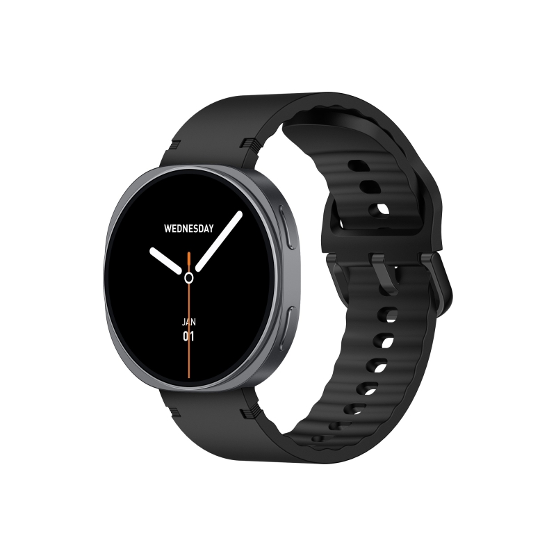 Bix TSW3 42mm Ultra İnce 1.32” AMOLED Ekranlı Akıllı Saat – Bluetooth Aramalı, Metal Çerçeveli, Nabız & SpO₂ Ölçer, iOS ve Android Uyumlu Siyah - 1