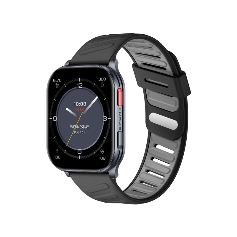 Bix TSW4 47mm Ultra İnce 2.04” AMOLED Ekranlı Akıllı Saat – Dahili LED Fenerli, Bluetooth Aramalı, Nabız & SpO₂ Ölçer, iOS ve Android Uyumlu Siyah - 1