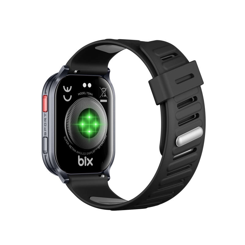 Bix TSW4 47mm Ultra İnce 2.04” AMOLED Ekranlı Akıllı Saat – Dahili LED Fenerli, Bluetooth Aramalı, Nabız & SpO₂ Ölçer, iOS ve Android Uyumlu Siyah - 7