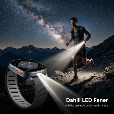 Bix TSW4 47mm Ultra İnce 2.04” AMOLED Ekranlı Akıllı Saat – Dahili LED Fenerli, Bluetooth Aramalı, Nabız & SpO₂ Ölçer, iOS ve Android Uyumlu Turuncu - 5