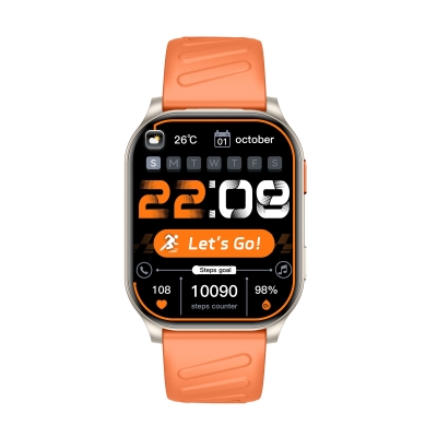 Bix TSW4 47mm Ultra İnce 2.04” AMOLED Ekranlı Akıllı Saat – Dahili LED Fenerli, Bluetooth Aramalı, Nabız & SpO₂ Ölçer, iOS ve Android Uyumlu Turuncu - 8