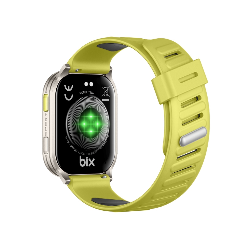 Bix TSW4 47mm Ultra İnce 2.04” AMOLED Ekranlı Akıllı Saat – Dahili LED Fenerli, Bluetooth Aramalı, Nabız & SpO₂ Ölçer, iOS ve Android Uyumlu Yeşil - 7