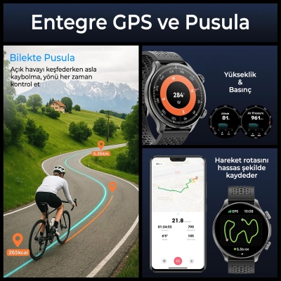 Bix TSW6 48mm Super Retina 1.6” AMOLED GPS Akıllı Saat Siyah – AI Yapay Zeka Destekli, Bluetooth Aramalı, Nabız & SpO2 Ölçer ve iOS Android Uyumlu - 4