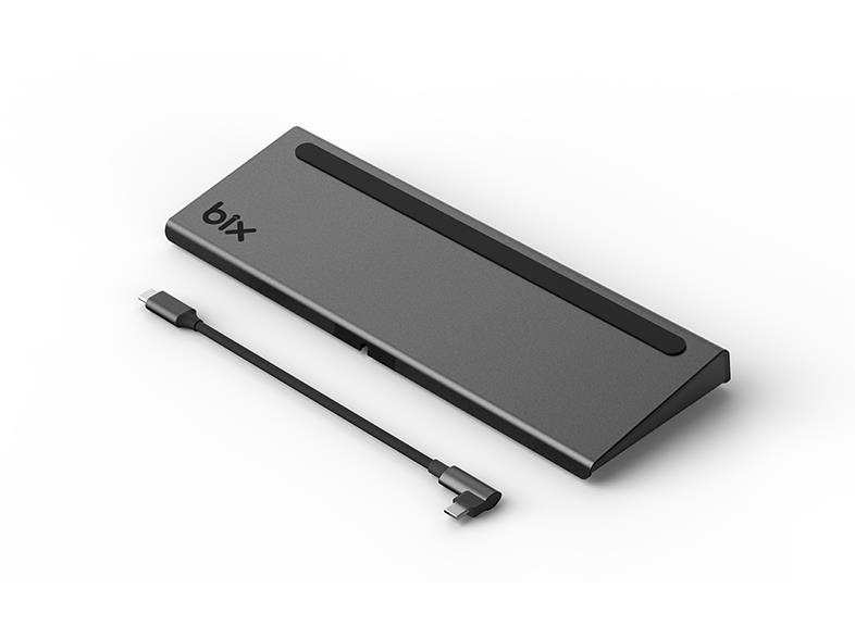 Bix Type-C to HDMI VGA Display Port RJ45 3.5mm Jack PD USB 3.0 Kart Okuyuculu Docking Station - 1