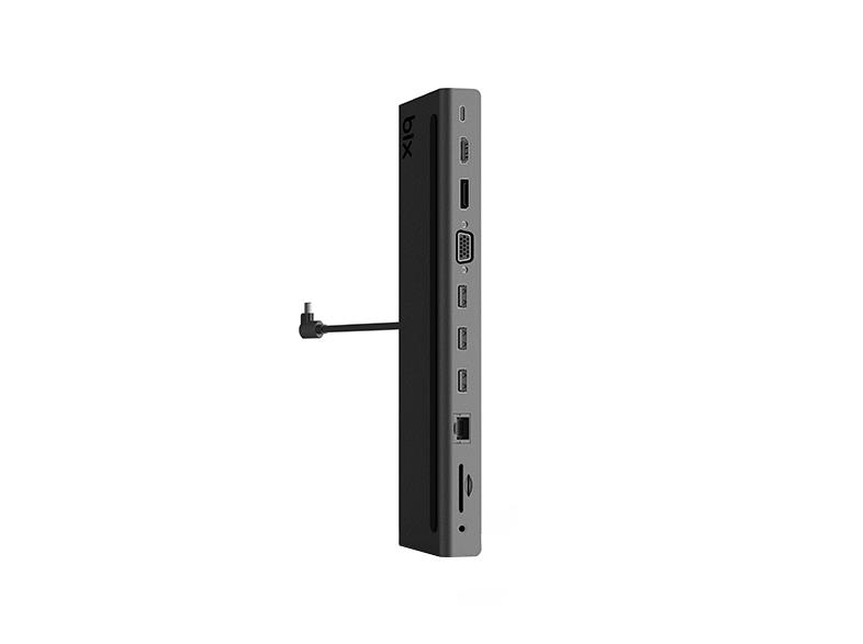 Bix Type-C to HDMI VGA Display Port RJ45 3.5mm Jack PD USB 3.0 Kart Okuyuculu Docking Station - 5