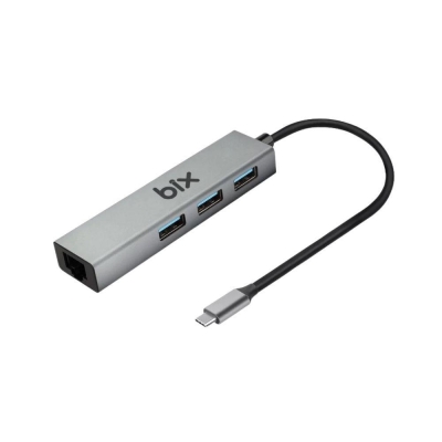 Bix BXC06HB Type-C to USB Gigabit Ethernet ve 3 Portlu USB 3.0 Çoklayıcı Hub - 2