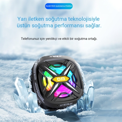 DM AC05 Manyetik Cep Telefonu Radyatör Soğutucu Fan Hız Kontrollü Güçlü Soğutma - 6