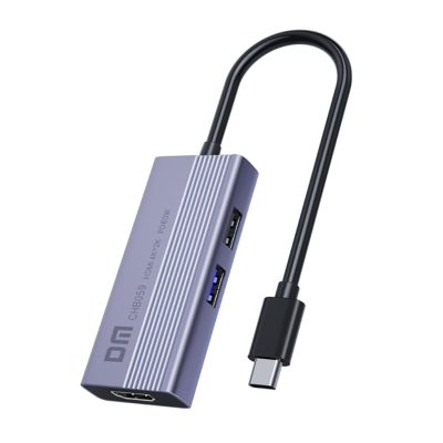 DM CHB059 Type-C to 4K HDMI 2*USB-A PD 60W SD ve Micro SD Kart Okuyucu Çoklayıcı Hub - DM