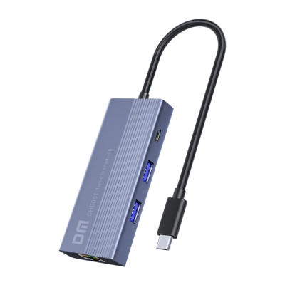 DM CHB061 Type-C to 4K HDMI 3*USB3.0 Gigabit Ethernet PD 60W Çoklayıcı Hub - DM
