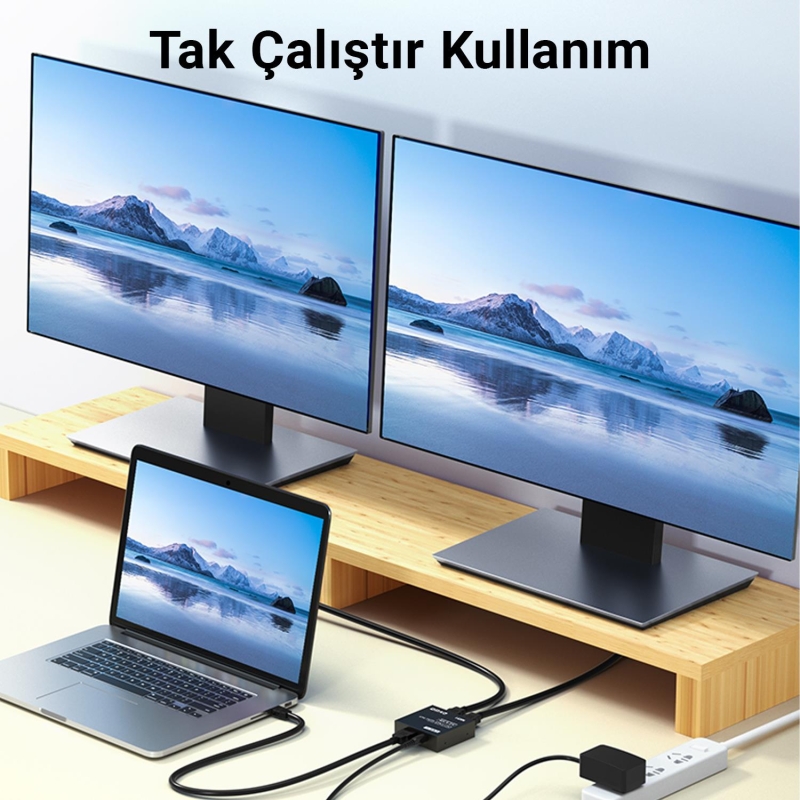 DM CHB078 4K 30Hz 1 Giriş 2 Çıkış HDMI Splitter Çoklayıcı - 4
