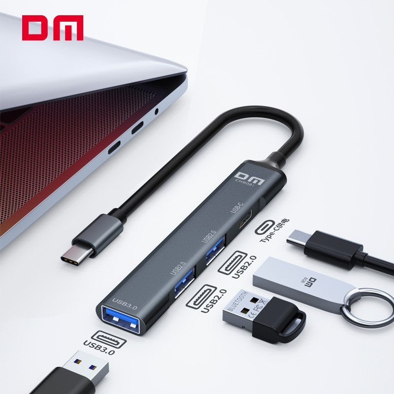 DM CHB081 Type-C to 4 Portlu USB 3.0 / USB 2.0 Çoklayıcı Dönüştürücü Hub - 4