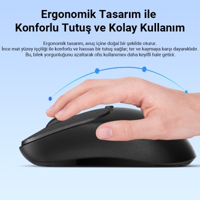 DM K17 Dual Mode Bluetooth ve 2.4GHz Destekli 1200DPI Kablosuz Optik Mouse - 4