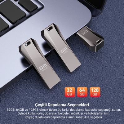 DM PD236 Metal USB 3.2 Gen 1 128GB USB Flash Bellek - 7