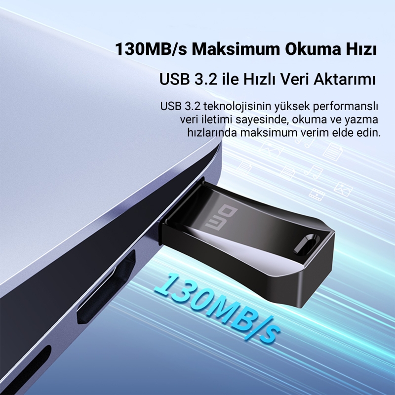 DM PD236 Metal USB 3.2 Gen 1 128GB USB Flash Bellek - 5
