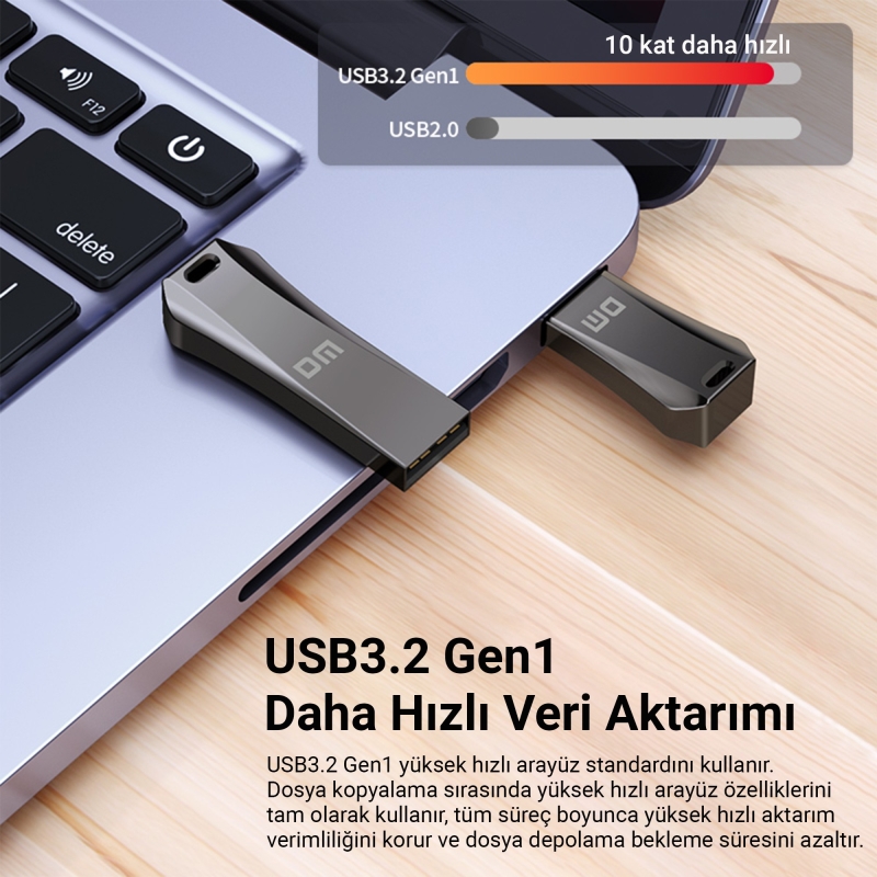 DM PD236 Metal USB 3.2 Gen 1 32GB USB Flash Bellek - 6