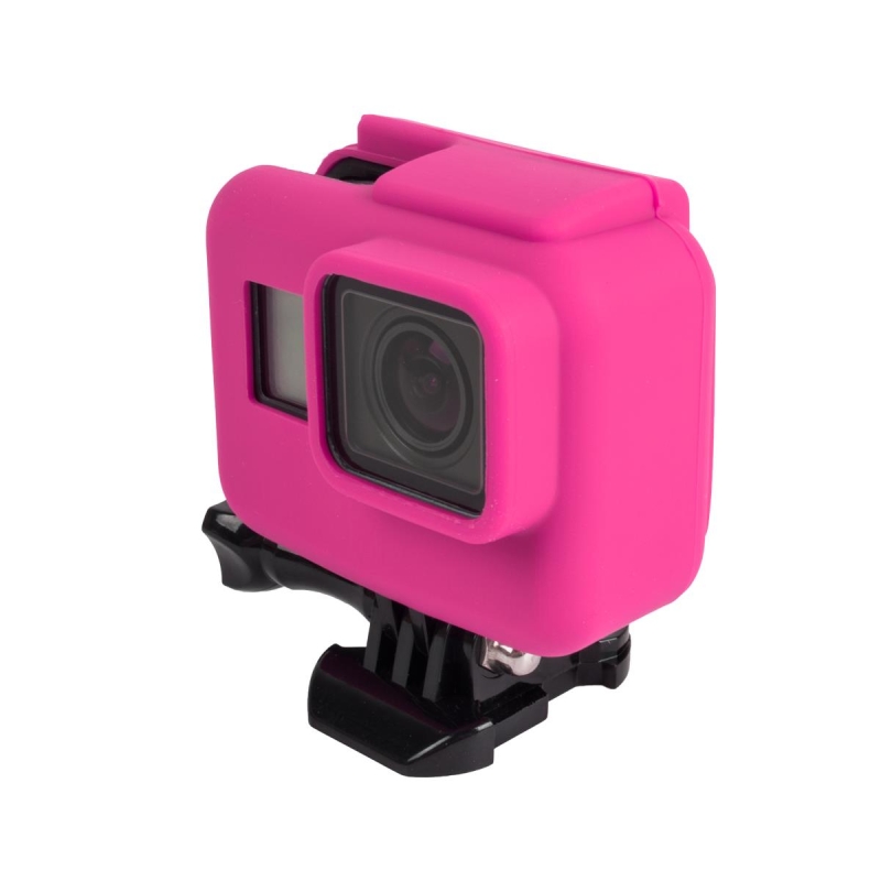 GoPro Hero 5 6 7 Housing için Silikon Kılıf Pembe - 2