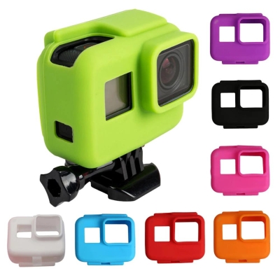 GoPro Hero 5 6 7 Housing için Silikon Kılıf Pembe - 4