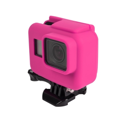 GoPro Hero 5 6 7 Housing için Silikon Kılıf Pembe - 2