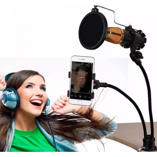 360 Derece Ayarlanabilir Telefon ve Mikrofon Tutucu