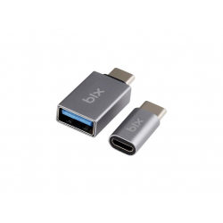 Bix ADP-04 2 si 1 Arada Type-C Micro USB ve USB Çevirici Dönüştürücü Adaptör