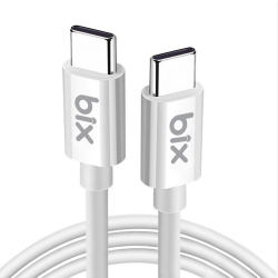 Bix BX-UC02C 60W Type-C to Type-C Hızlı Şarj ve Data Kablosu 1 Metre Beyaz