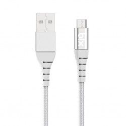 Bix Güçlendirimiş Micro USB Şarj ve Data Kablosu Beyaz