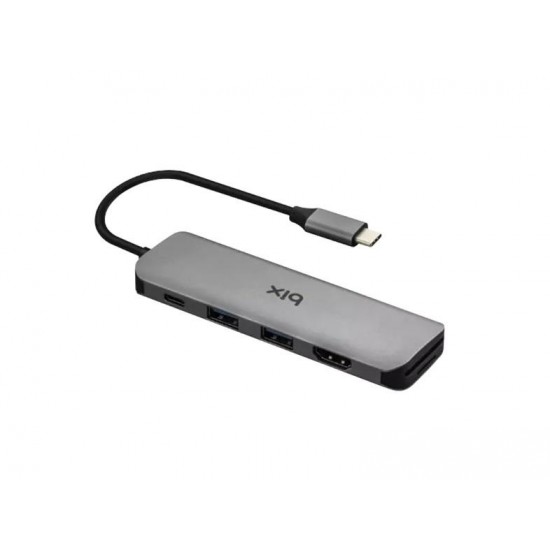 Bix Type-C to HDMI Kart Okuyucu PD USB 3.0 Hub Çoklayıcı Dönüştürücü Adaptör