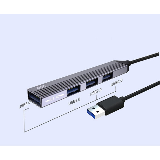 DM CHB056 USB 3.0 to 4 Portlu 3*USB 2.0 1*USB 3.0 Hub Çoklayıcı 15 CM