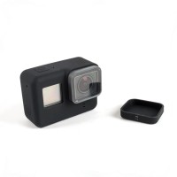 GoPro Hero 5 6 7 Uyumlu Silikon Lens ve Koruyucu Kılıf Siyah