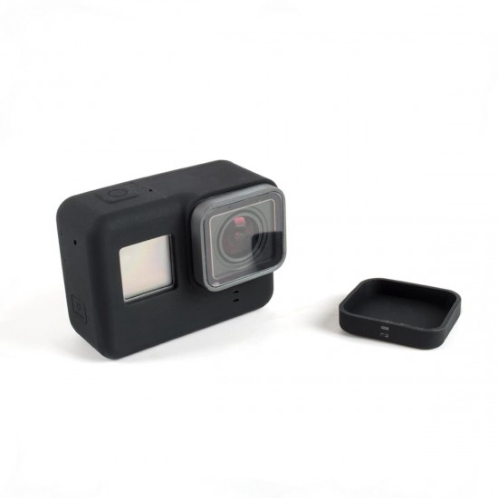 GoPro Hero 5 6 7 Uyumlu Silikon Lens ve Koruyucu Kılıf Beyaz