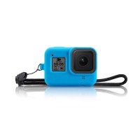 GoPro Hero 8 Uyumlu Koruyucu Silikon Kılıf Mavi