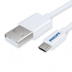 Philips SWR2101/93 Micro USB Hızlı Şarj ve Data Kablosu Beyaz 1 Metre